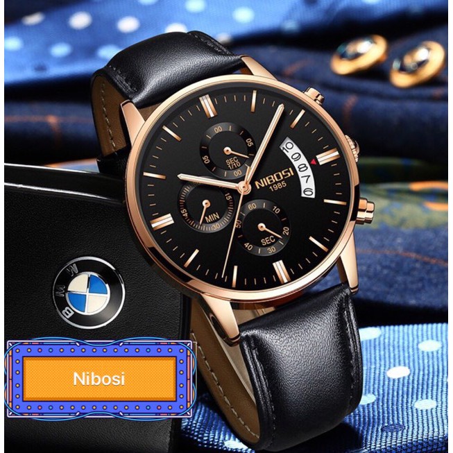 Đồng Hồ Nam Nibosi 1985 Dây Da Chính Hãng Chạy 6 Kim Cao Cấp Chống Nước Chống Xước | BigBuy360 - bigbuy360.vn