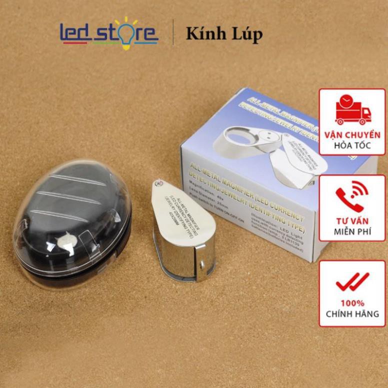 Kính lúp 40X mini ❤️FREESHIP❤️ Kính lúp móc khóa 40 lần có đèn siêu sáng K9890 ( Có LED tím kiểm tra tiền )