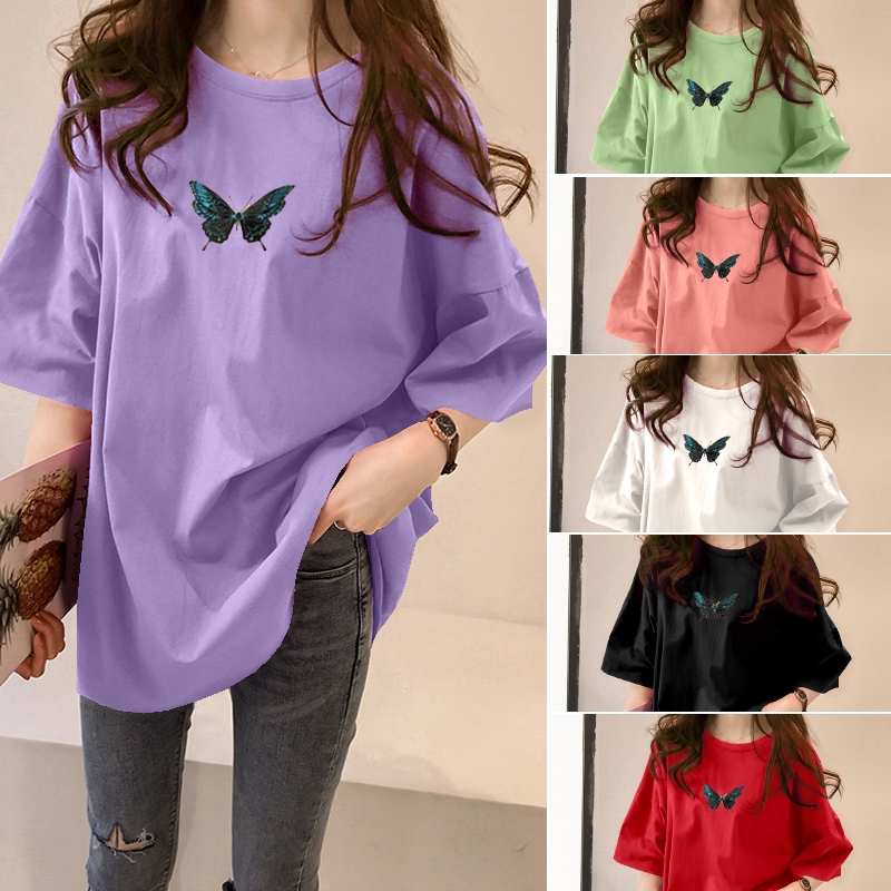 NRVP Áo thun 100% cotton ngắn tay cổ tròn thời trang mùa hè cho nữ