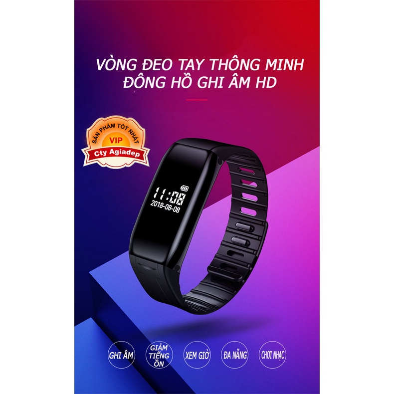 Thiết bị thu âm thanh kiêm đồng hồ thông minh cao cấp - Voice Recoder - Agiadep.com