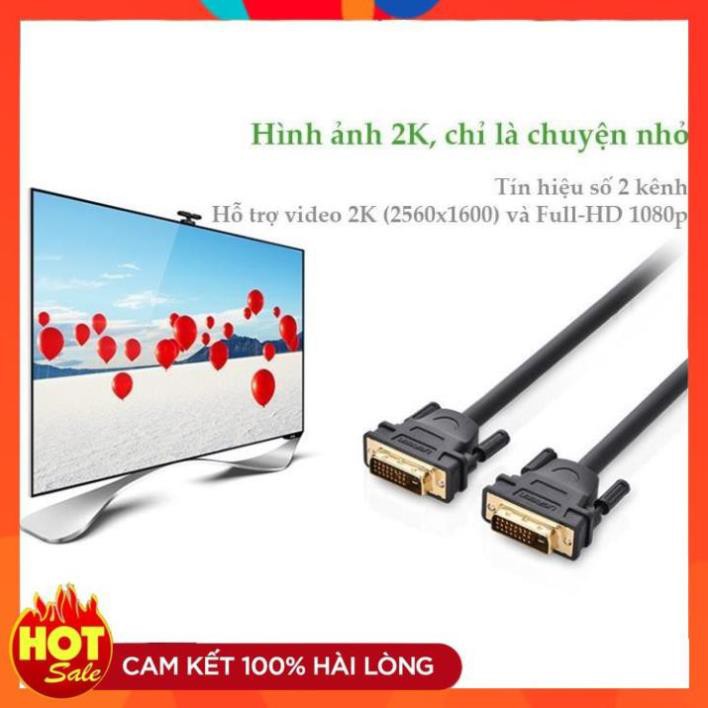 [Chính Hãng] Cáp tín hiệu DVI-D (24+1) 2 đầu đực dài 3m UGREEN DV101 11607 (đen) - Bảo hành chính hãng