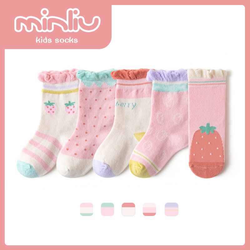 Set 5 Đôi Tất Cho Bé Trai Bé Gái Từ 1-12 Tuổi 100% Cotton Hàng Xuất Nhật Tất Trẻ Em Siêu Mềm Mịn PK74