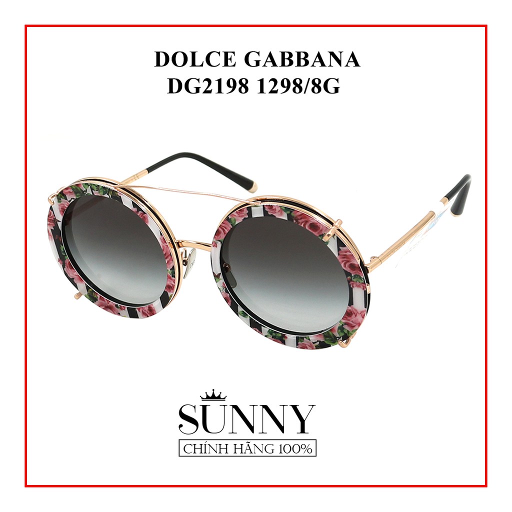 Kính mát chính hãng Dolce&amp;Gabbana DG2198 màu sắc thời trang, thiết kế dễ đeo bảo vệ mắt