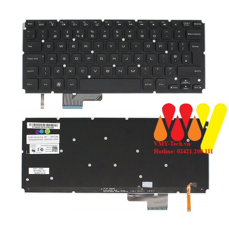 Bàn Phím Laptop Dell XPS 14Z 15Z L412Z L511Z L512Z L421X 15 L521X Đen cáp lệch NEW 100%