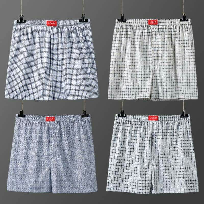 Set 4 quần đùi nam mặc nhà vải mềm mát hoạ tiết xinh chính hãng Uokin nội địa Trung