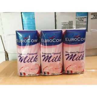 Sữa Tươi EUROCOW Vị Dâu - Thùng 24 hộp 200ml - Nhập Khẩu Pháp