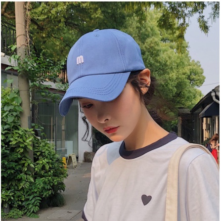 Mũ Lưỡi Trai Vải Cotton in Chữ M Phong Cách Cổ Điển Cho Nam Và Nữ