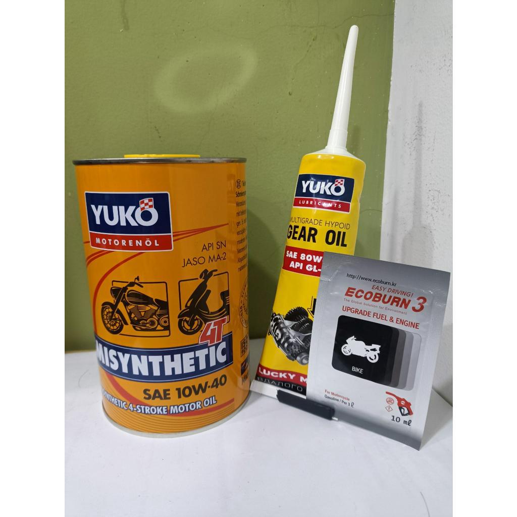(KM Tặng Gói Phụ Gia) Combo Dầu Nhớt Tay Ga Ukraine YUKO Scooter 10w40 0.8l -800ml + Nhớt Lap YUKO Gear 120ml
