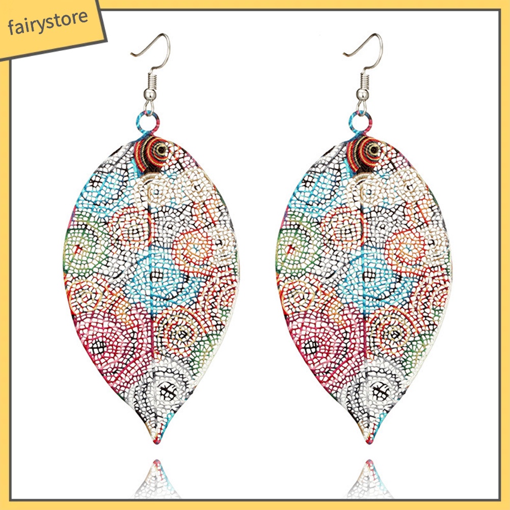 Khuyên Tai Hình Chiếc Lá Đính Đá Phong Cách Cổ Điển Thanh Lịch Dành Cho Nữ