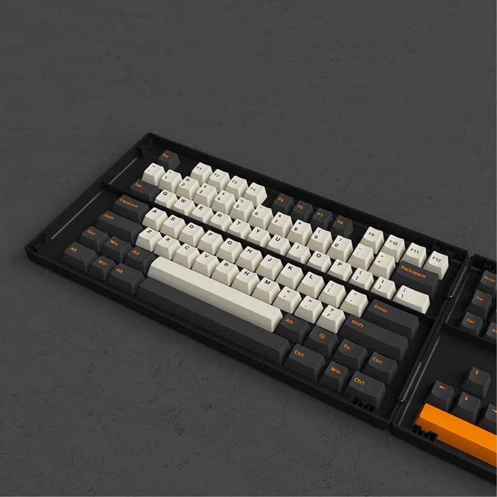 Bộ Keycap Akko Carbon Retro (Cherry profile/PBT Double-Shot/229 nút)