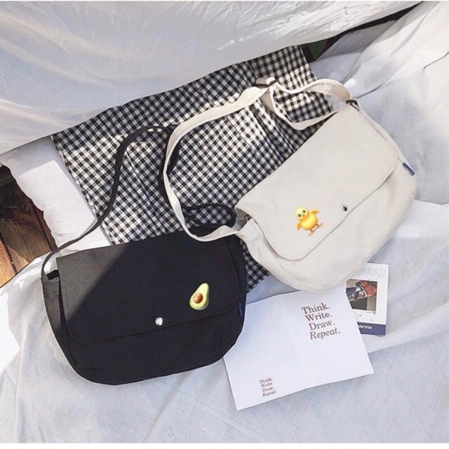 TÚI TOTE VẢI CANVAS ĐEO CHÉO DÁNG UNISEX NAM NỮ | BigBuy360 - bigbuy360.vn