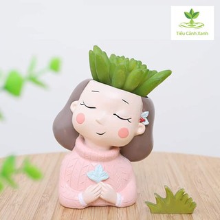 Chậu cây cô gái mùa thu mộng mơ - trang trí - tiểu cảnh