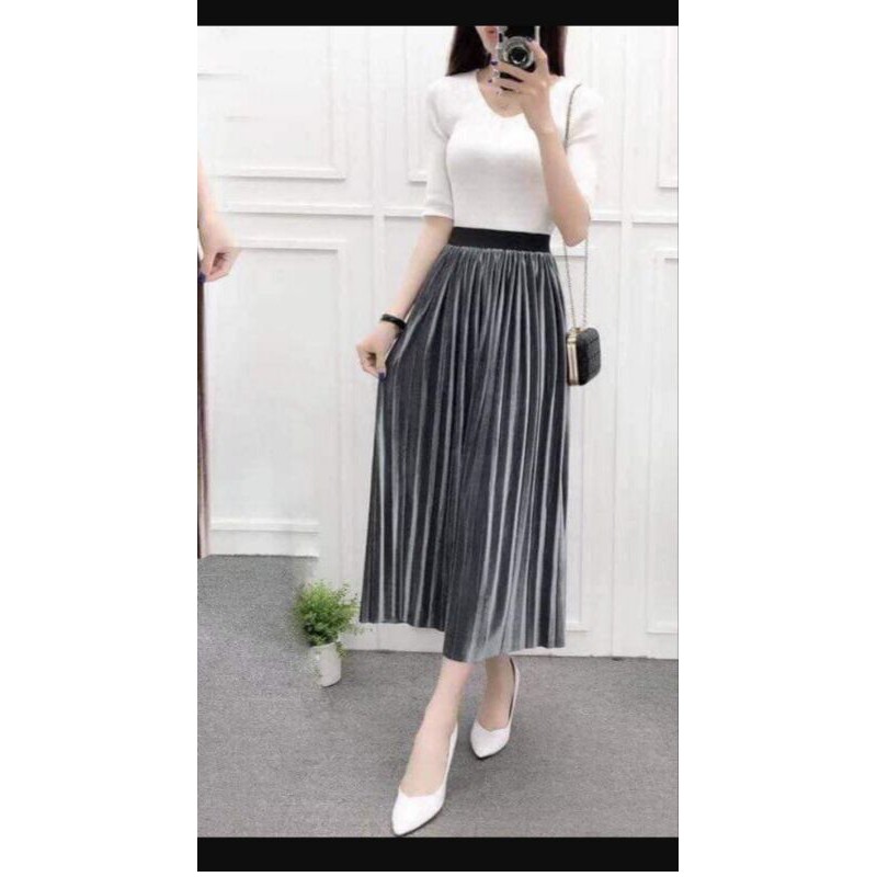Chân váy nhung dập Ly | BigBuy360 - bigbuy360.vn
