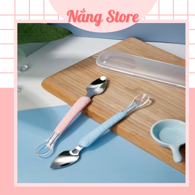 [MÃ SRAPR3495 giảm 50% đơn 0đ] Thìa nạo nhỏ hoa quả Nắng Store cho bé ăn dặm siêu tiện lợi