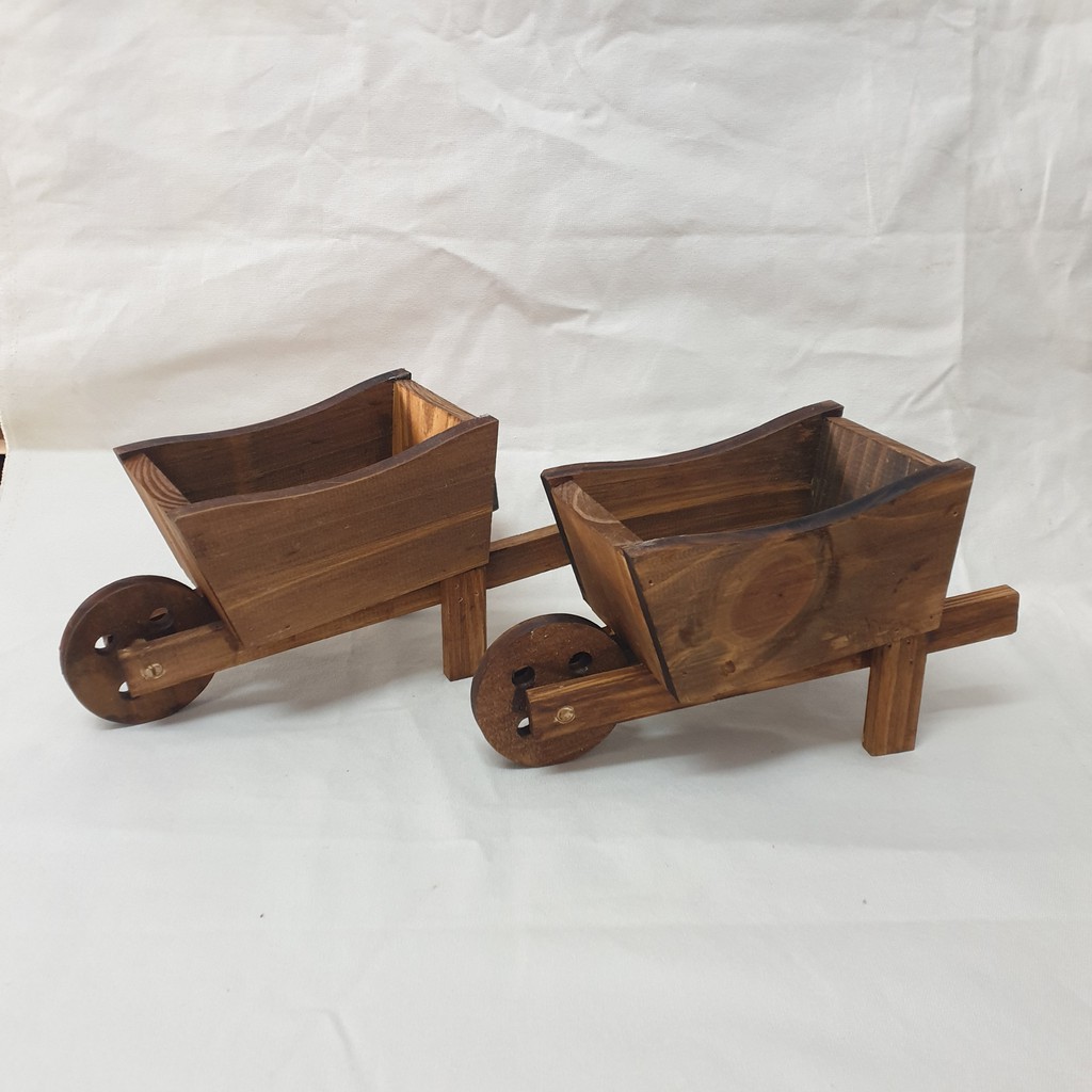 Chậu trồng sen đá, xương rồng bằng gỗ hình xe rùa/ chậu gỗ/ wooden planter