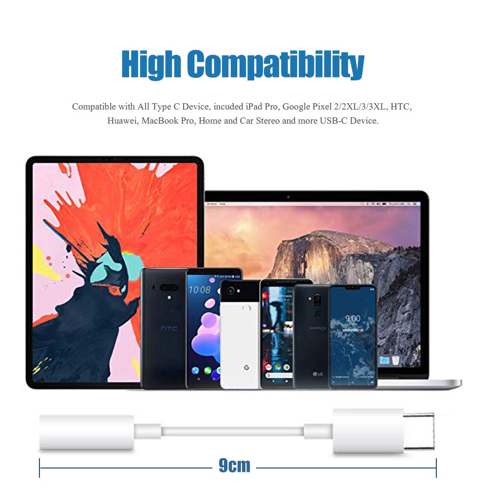 Cáp Chuyển Đổi Tai Nghe Cổng USB Type C Sang Cổng 3.5Mm Cho Xiaomi Huawei Oneplus