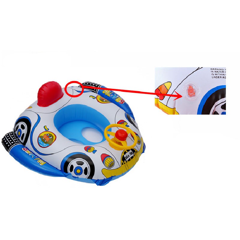 Phao bơi hình ô tô có bánh lái kèm còi cho bé yêu