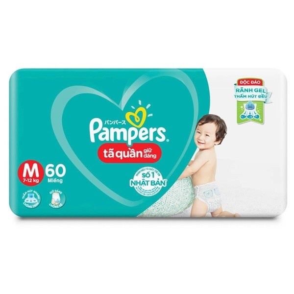 Bỉm Tã Quần Pampers Giữ Dáng Size M60-M40-M74 Miếng (7-12kg)