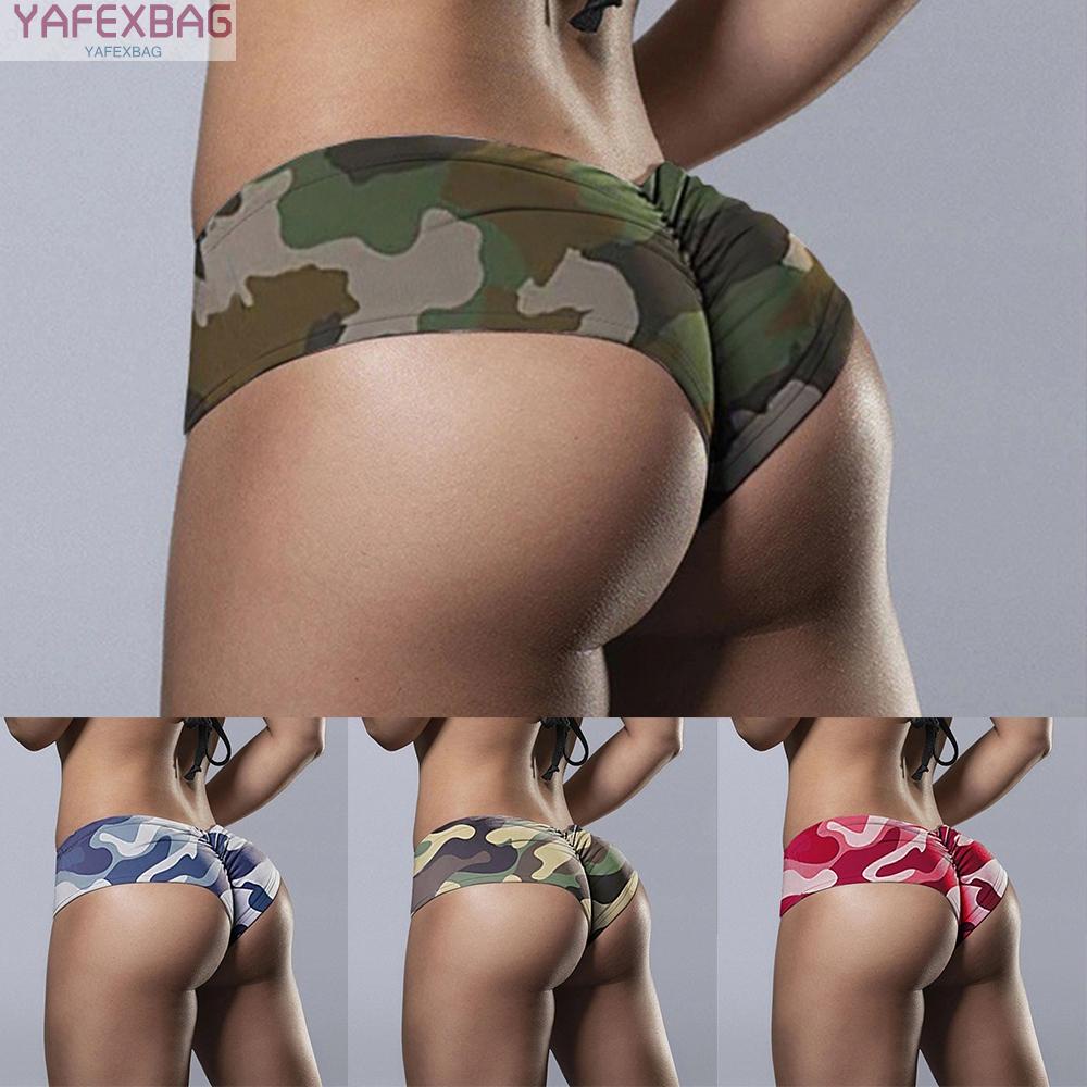 Women  Stretch Camo Print  Casual Shorts Yoga Pants Gym Club Hot Pants