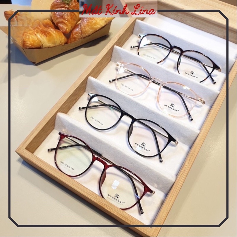 Gọng kính tròn, viền kim loại nam nữ thời trang Linaeyewear 1207 Burberry nhiều màu - Lắp tròng cận theo yêu cầu