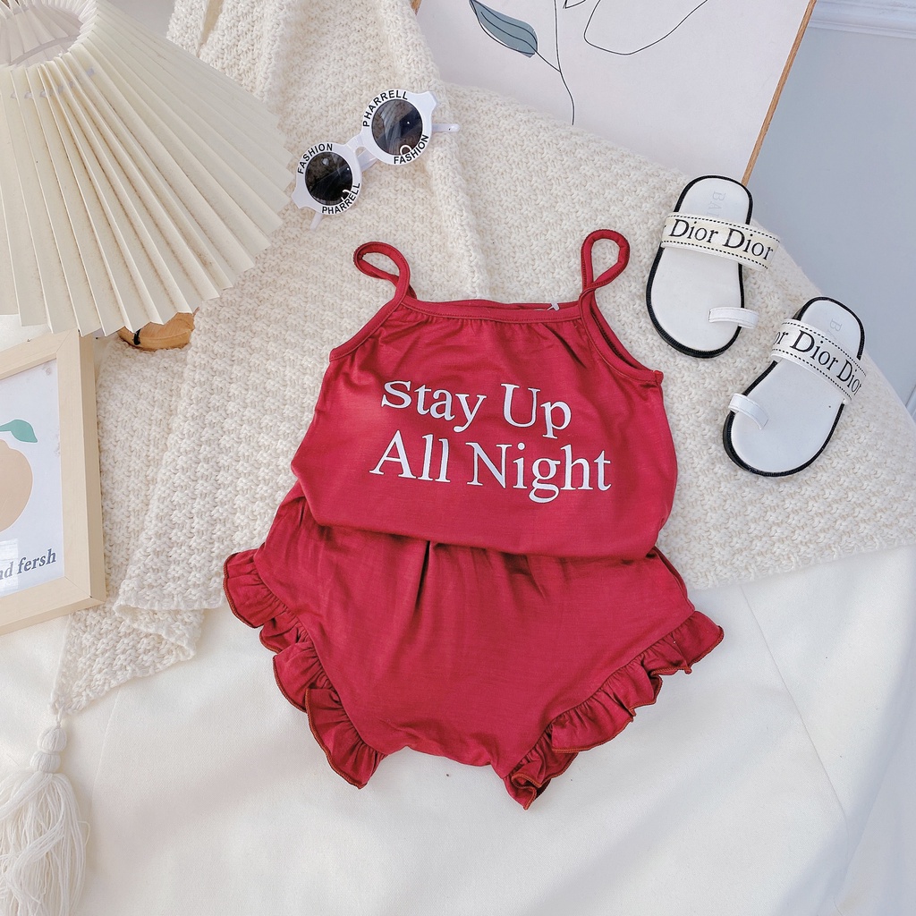 XẢ HÀNG Bộ 2 dây bé gái, bộ thun lạnh 2 dây xịn xò Stay Up cho bé