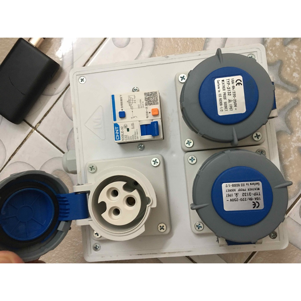 Hộp nguồn thi công di động tủ điện tạm chống nước ip67 công nghiệp