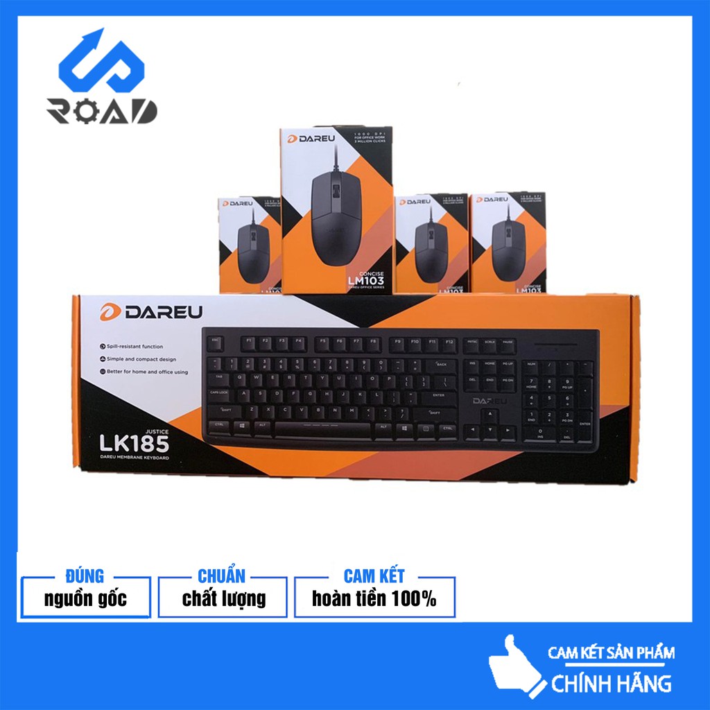 Bộ Combo Bàn Phím DAREU LK185  Và Chuột Có DâyChuột LM103