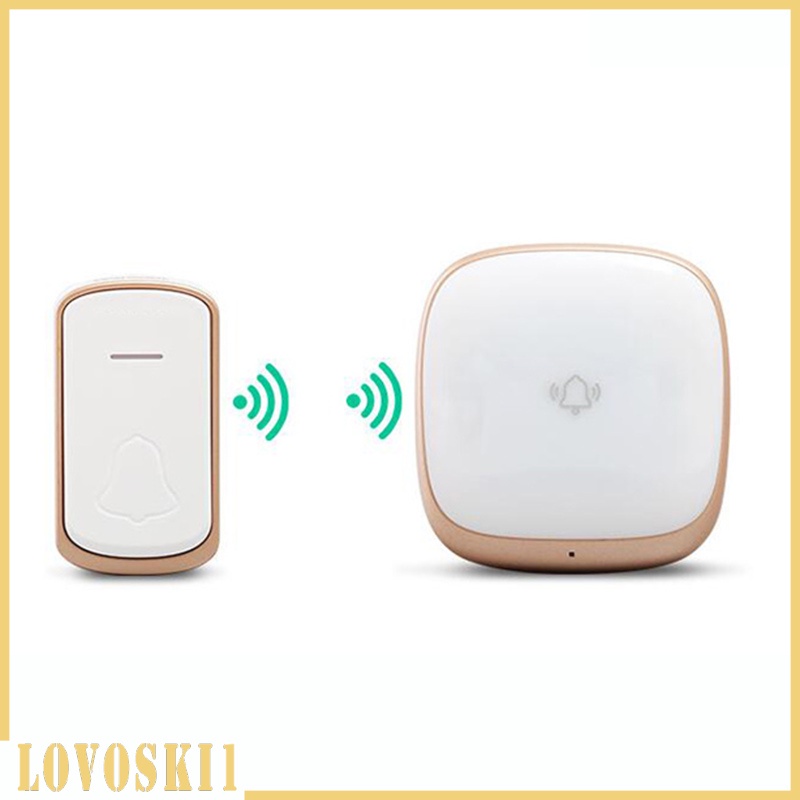 [LOVOSKI1]Wireless Doorbell Bell 5 Volume Levels LED Flash for Home Babies White