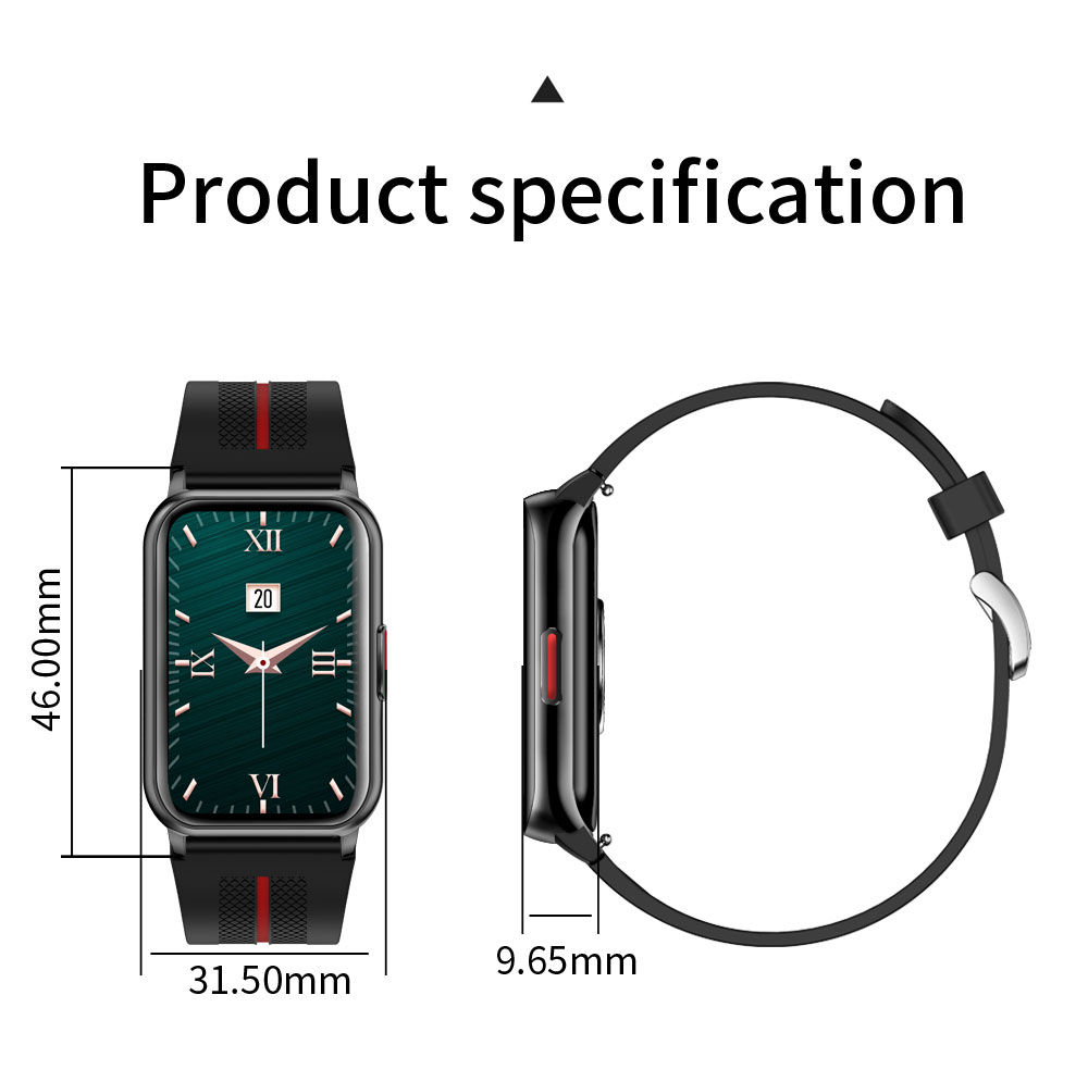 Lykry Smart Watch H76 Square Screen IP68 Waterproof Long Standby Heart Rate Blood Oxygen Monitoring Fitness Tracker 1.57 inch