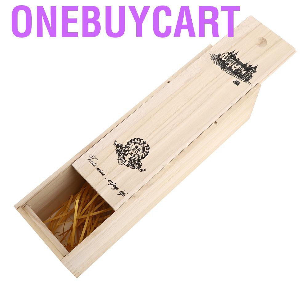 Onebuycart Retro Red Wine Bottle Box Portable Delicate Wooden Storage Container Gift Cas HG