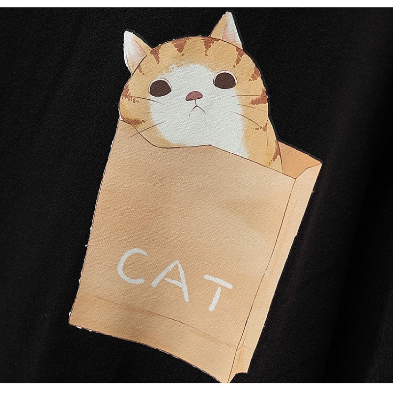 áo thun big size túi in mèo cat size 65-95kg