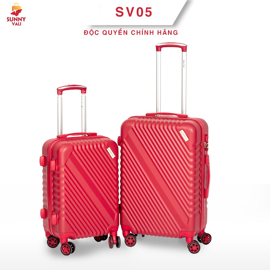 Vali kéo du lịch UZZON SV05 - nhựa dẻo ABS, khóa số an toàn, size 20 +24, vali kéo du lịch