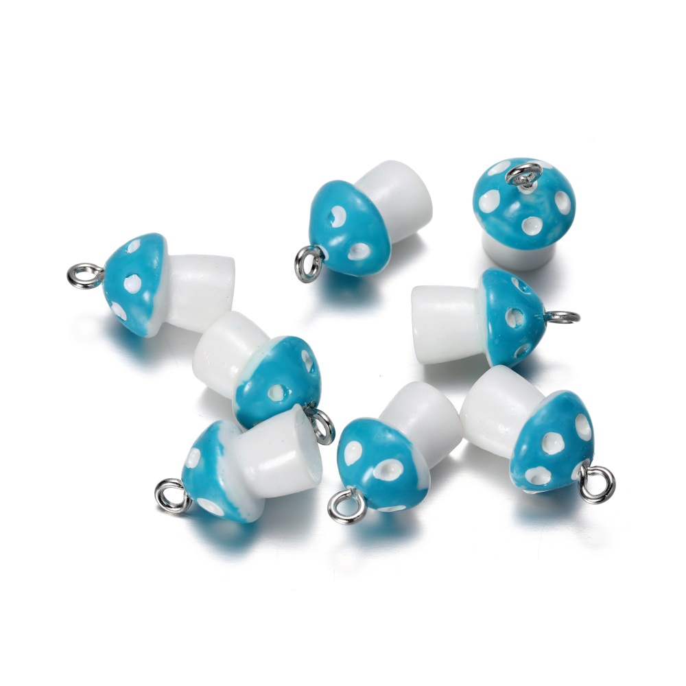 Set 10 Hạt Nhựa Hình Nấm Nhiều Màu Sắc Kích Thước 11 * 18mm