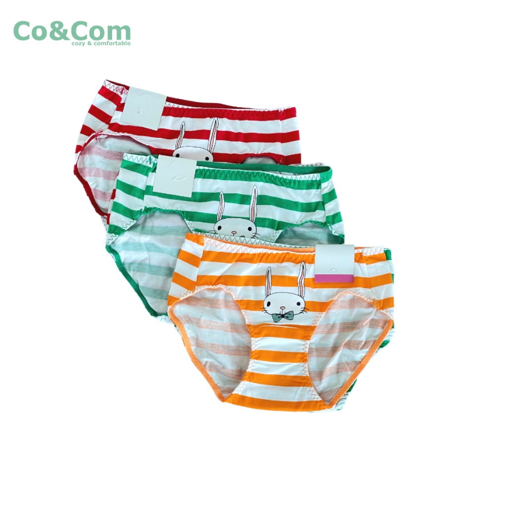 Set 2 Quần Chip Bé Gái 15-25 Kg Co&amp;Com CV3172 Cotton Dáng Vát Cạp Chun Mềm Thoải Mái