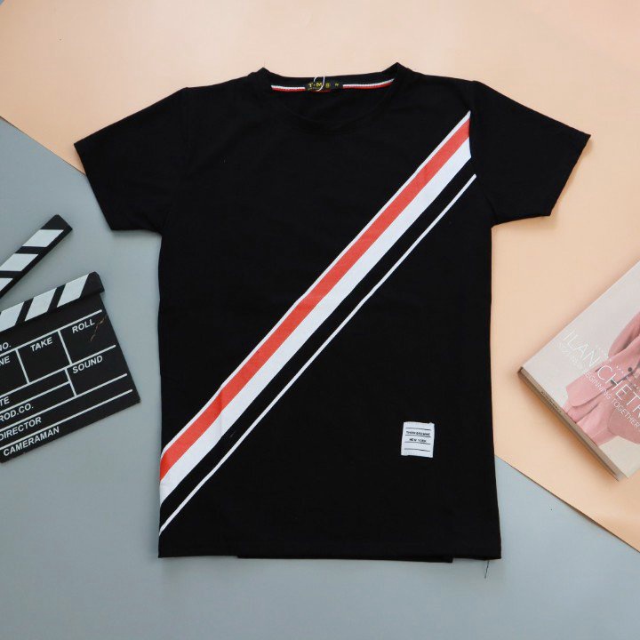 (FREE SHIP) ÁO THUN NAM CỔ TRÒN PHỐI SỌC CHÉO 4 MÀU THỜI TRANG CÁ TÍNH THỜI TRANG PHONG CÁCH VLTN SHOP