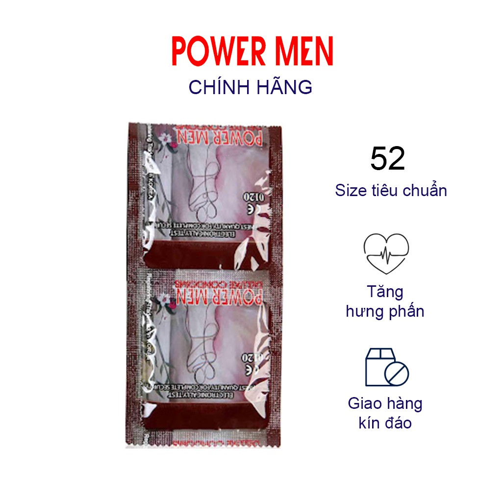 [Deal 1k] Bao cao su gai Powermen Tăng khoái cảm Size tiêu chuẩn 1 chiếc