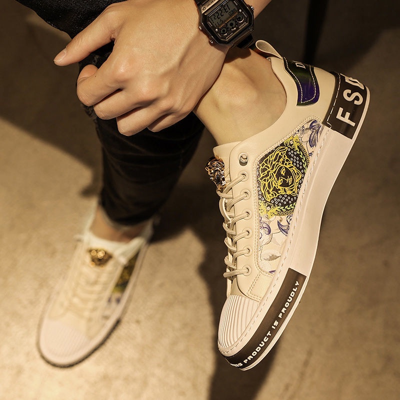 Giày Thể Thao Bằng Da Thật Thoáng Khí Phong Cách Đường Phố Châu Âu Cho Nam