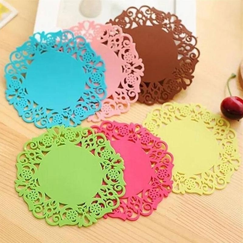 1 Đế Lót Ly Chống Trượt Chống Bỏng Hình Hoa Sáng Tạo