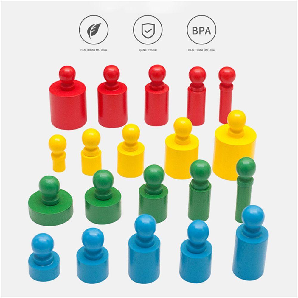 Đồ Chơi Khối Gỗ Xi Lanh Ổ Cắm Núm Vặn Theo Phương Pháp Montessori