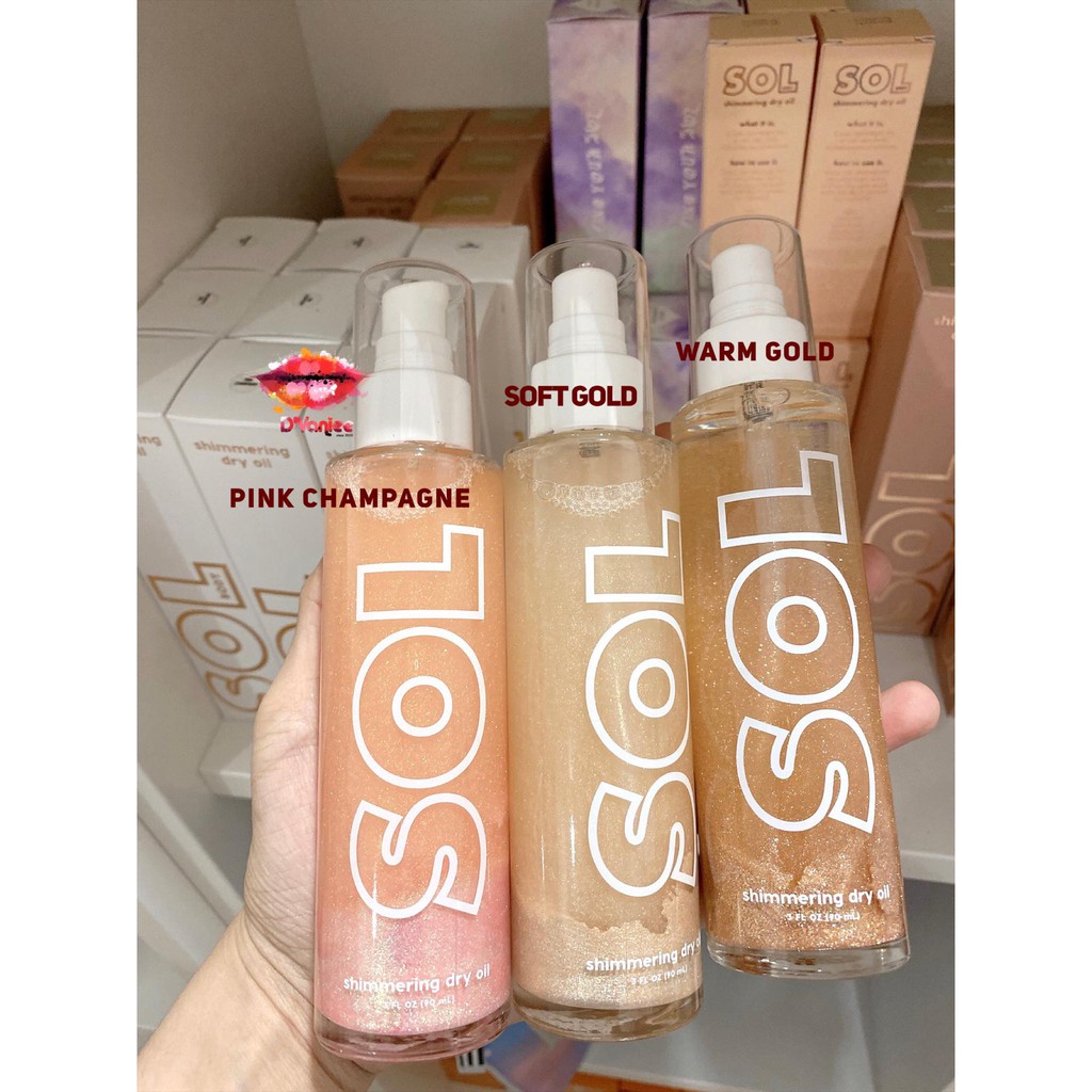 Chai Xịt Nhũ Bắt Sáng Body ColourPop SOL BODY Shimmering Dry Oil