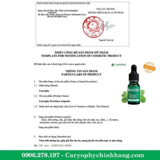 Serum Trị Mụn Thâm Dành Cho Da Nhờn Caryophy 1ml
