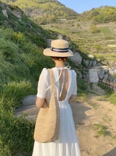 Đầm Midi Trắng Hở Lưng Bo Eo🌻🌻