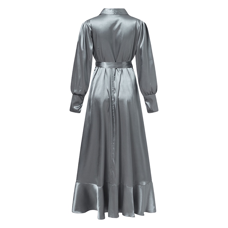 Đầm Zanzea dáng dài kiểu tay dài phối viền bèo nữ tính