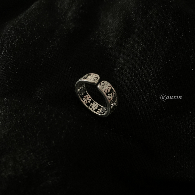 Nhẫn bạc thái hình hoa cúc điều chỉnh được thời trang nam nữ 23594