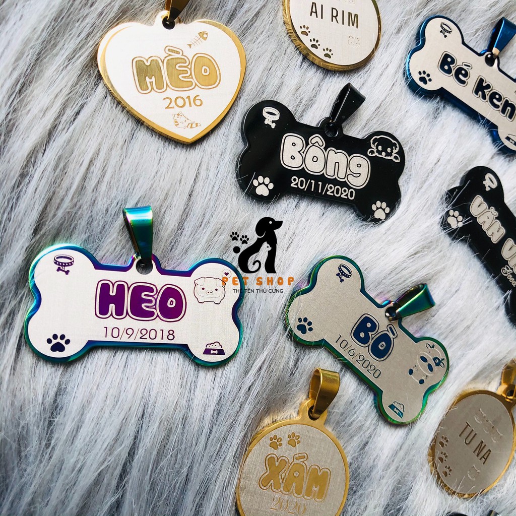 Pet tag - Thẻ tên chó mèo khắc theo yêu cầu - Petshop