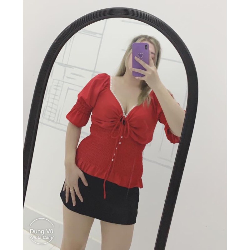 [CÓ SẴN] ÁO KIỂU PEPLUM BIGSIZE 55-90kg màu đỏ đen trắng bigsize đẹp xinh dự tiệc đầm trắng giá rẻ size lớn