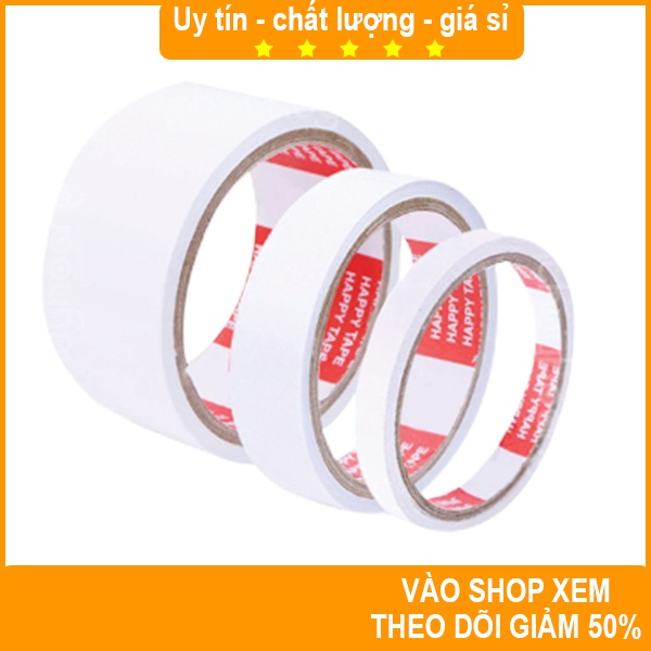 Cuộn băng keo 2 mặt đủ các kích thước (12mm/24mm/48mm) ⭐FREESHIP ⭐Uy tín ⭐Cuộn băng keo 2 mặt đủ các kích thước