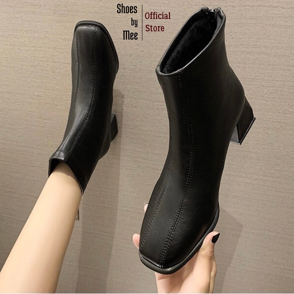 Giày Bốt Da Nữ Cao Cấp, FULLBOX 2021 Shoes by Mee Boots Lót Nỉ Phong Cách Hàn Quốc | BigBuy360 - bigbuy360.vn