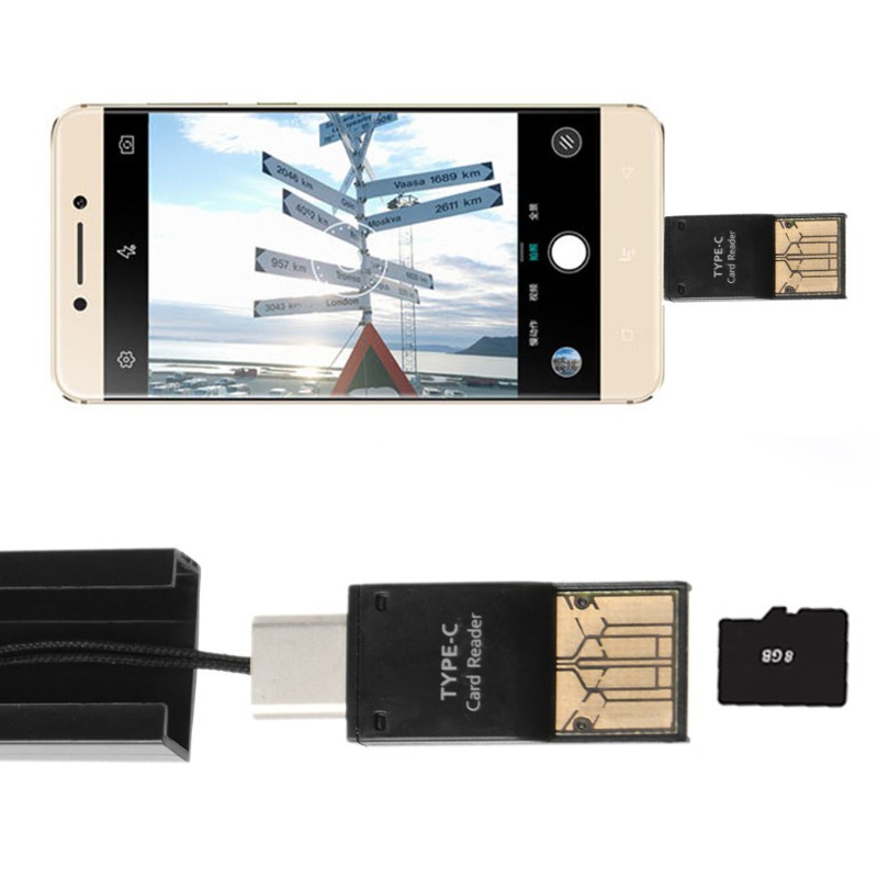 Đầu Đọc Thẻ Nhớ Usb Type C Sang Usb 2.0 Type A Micro Sd Tf