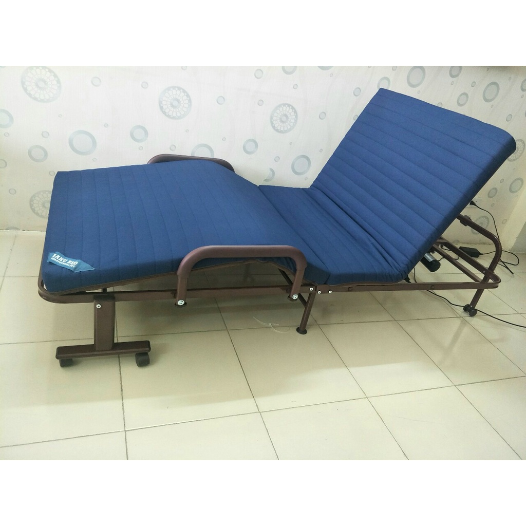 Giường gấp Hàn Quốc RAKU BED rộng 1.2m dài 1,9m _ Giường gấp đơn có 2 màu màu xanh và màu nâu- Bảo hành 12 tháng